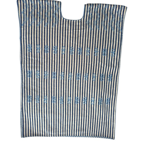 Tuckernuck Blue Stripe Mini Sullivan Embroidered Canvas Caftan Cover Up Size M - Picture 5 of 8